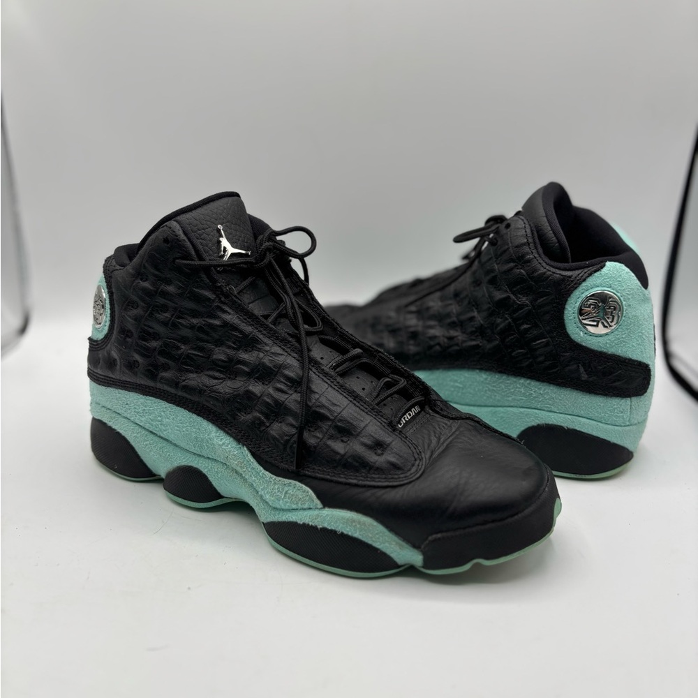Jordan Kids Black and Teal Suede-Trim Basketball Sneakers - Picture 9 of 9
